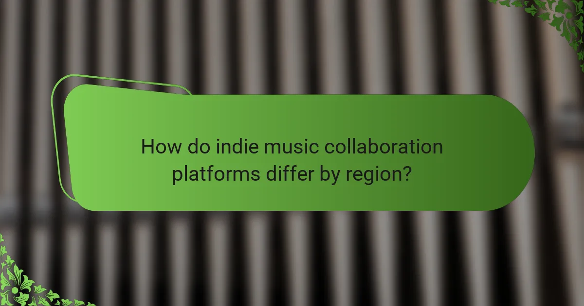 How do indie music collaboration platforms differ by region?