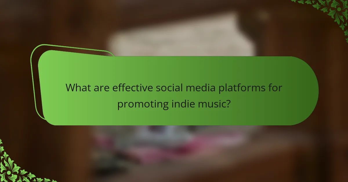 What are effective social media platforms for promoting indie music?