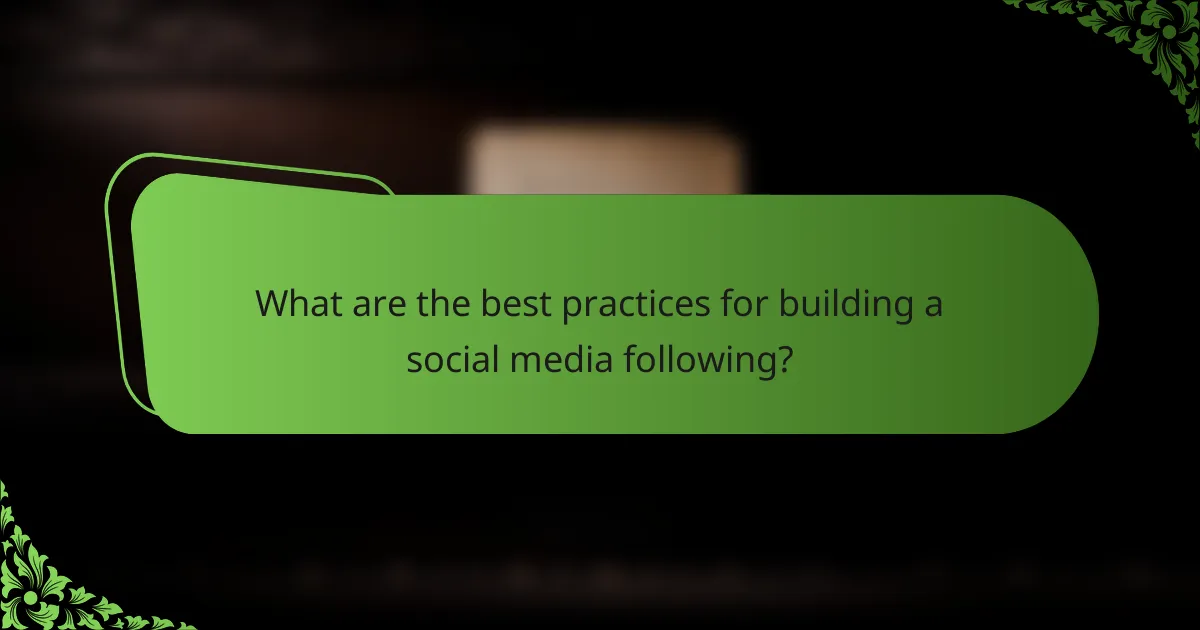 What are the best practices for building a social media following?