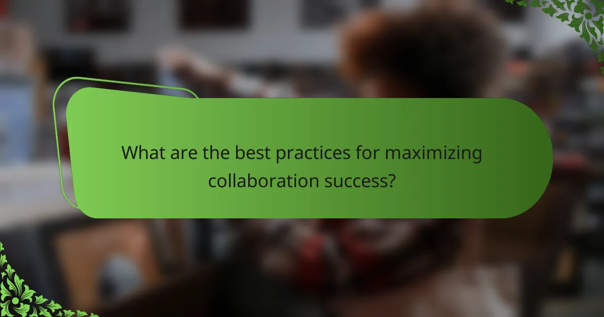 What are the best practices for maximizing collaboration success?