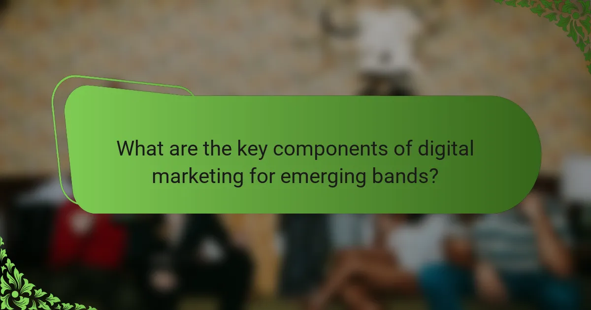 What are the key components of digital marketing for emerging bands?