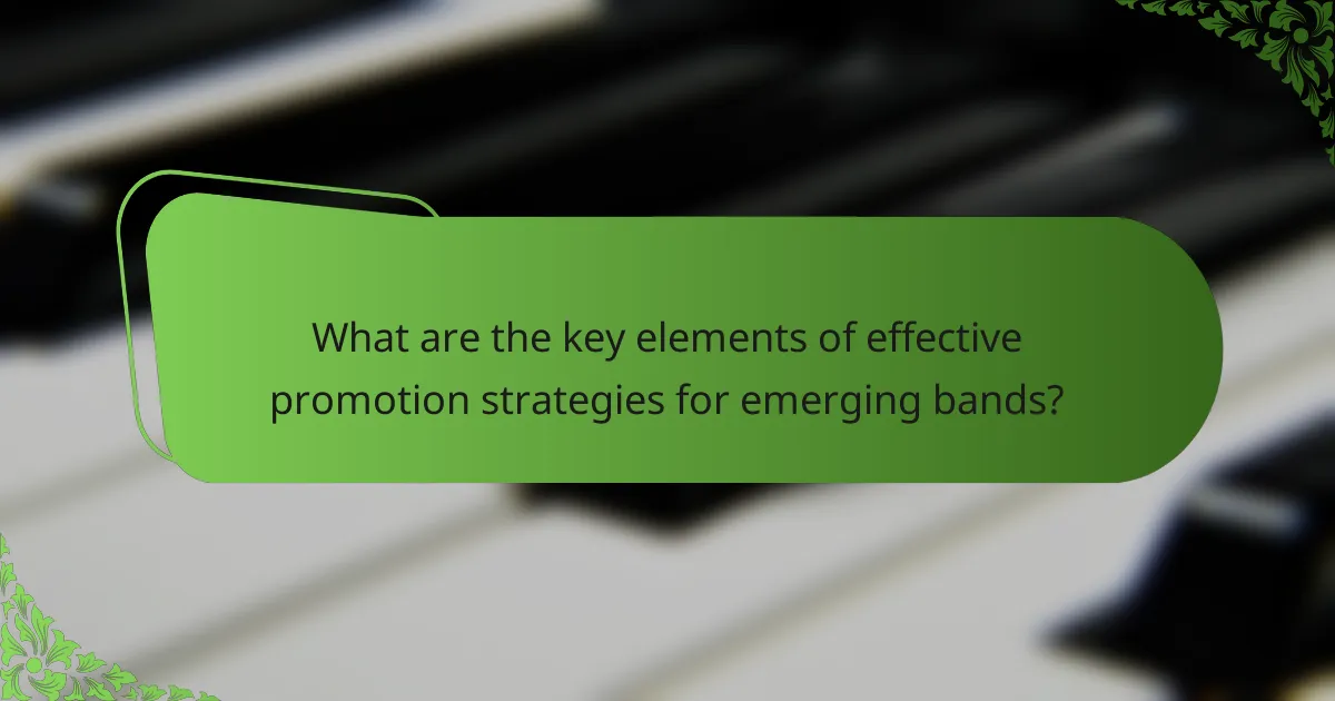 What are the key elements of effective promotion strategies for emerging bands?