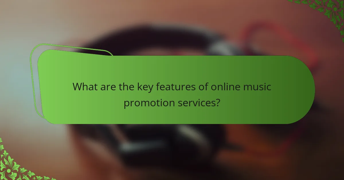 What are the key features of online music promotion services?