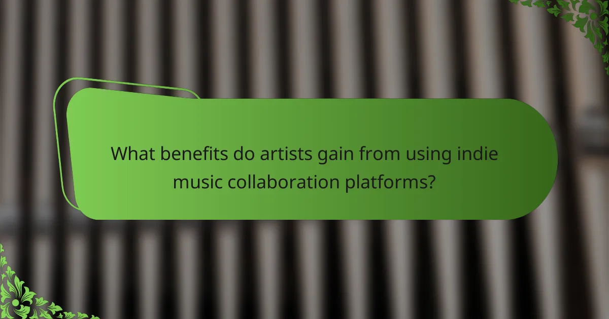 What benefits do artists gain from using indie music collaboration platforms?