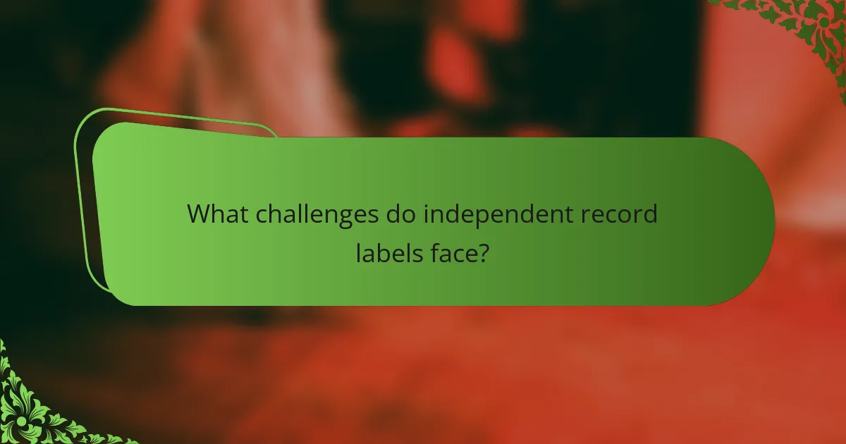 What challenges do independent record labels face?