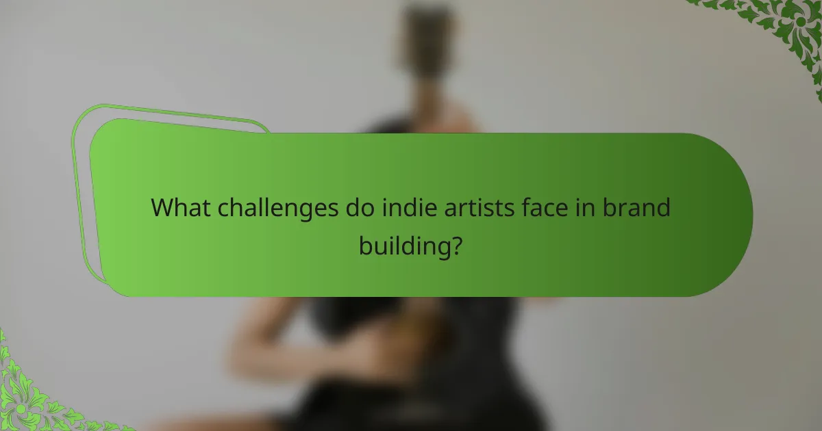 What challenges do indie artists face in brand building?