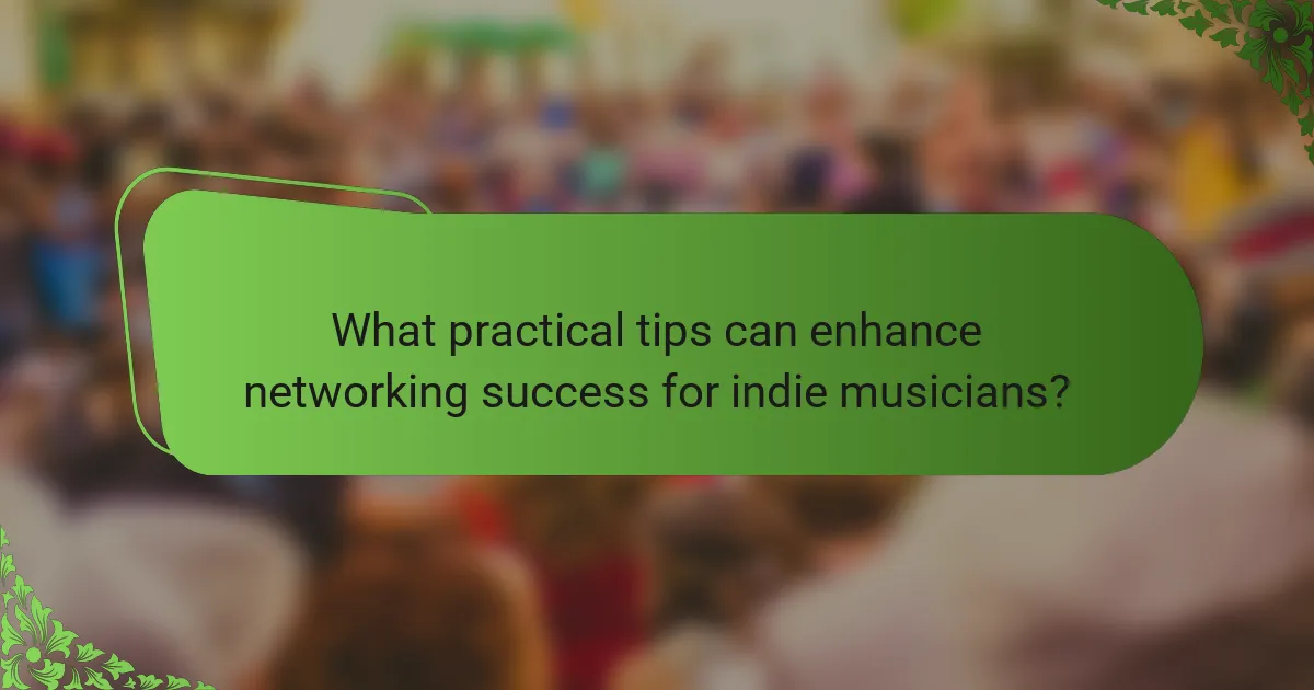 What practical tips can enhance networking success for indie musicians?