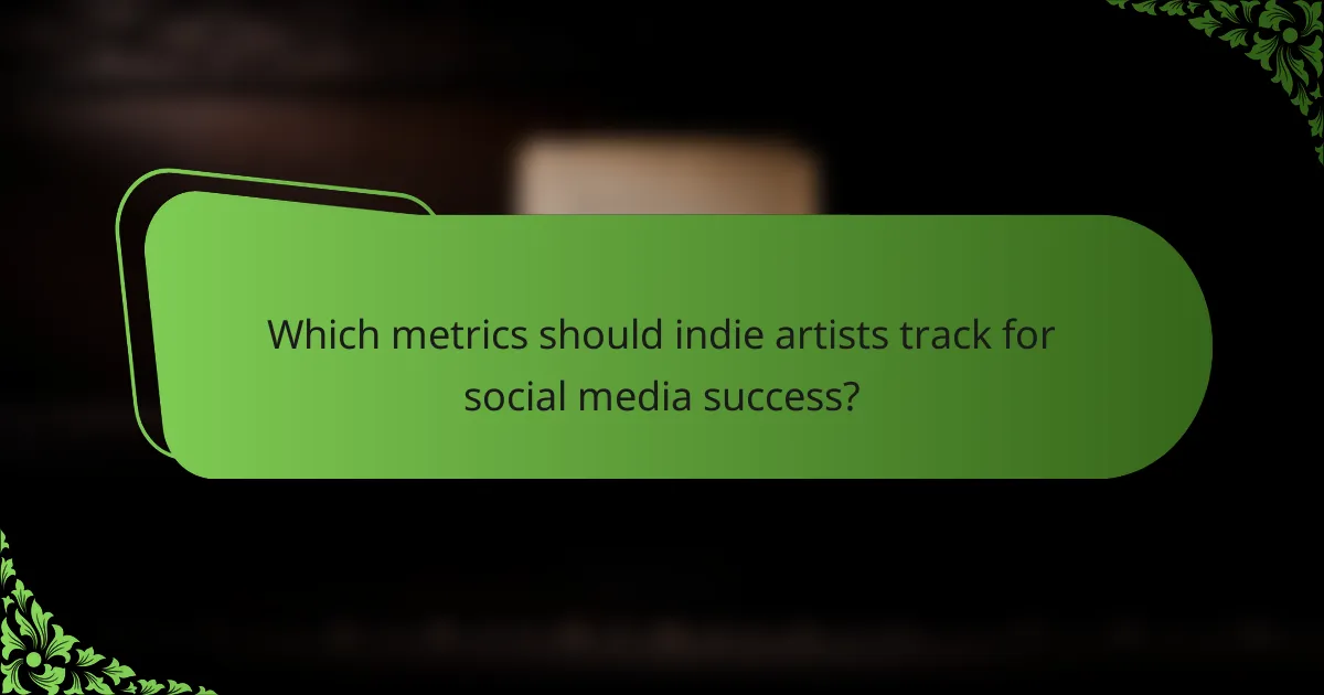 Which metrics should indie artists track for social media success?