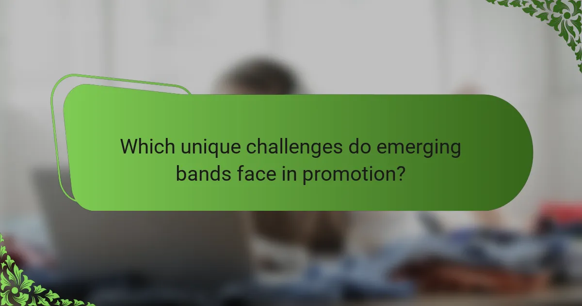 Which unique challenges do emerging bands face in promotion?